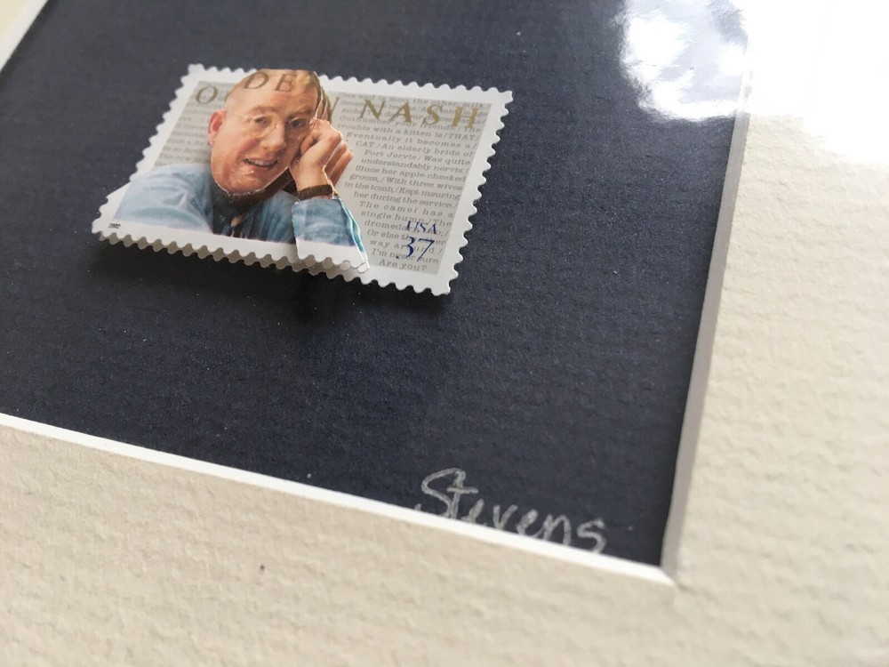 Ogden Nash Stamp Original Signed Art