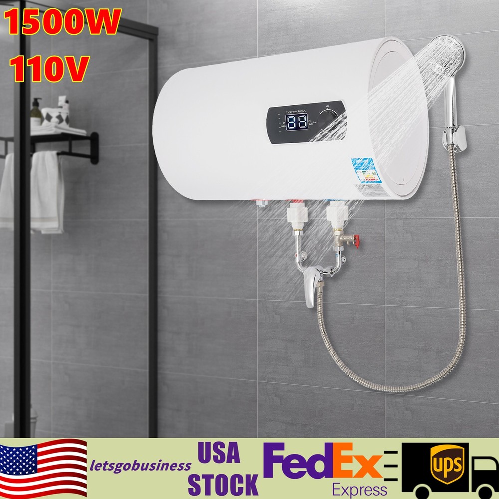 Electric Hot Water Heater Wall-Mounted Electric Tank Hot Water Heater 1500W