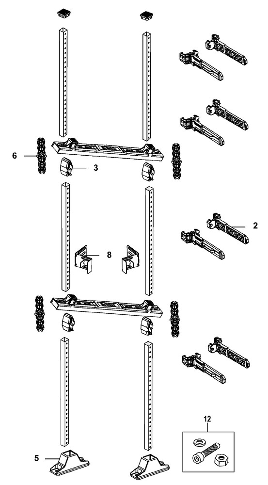 DEWALT ToughSystem Workshop Racking System DWST082604 Part: 2 Hardware Set