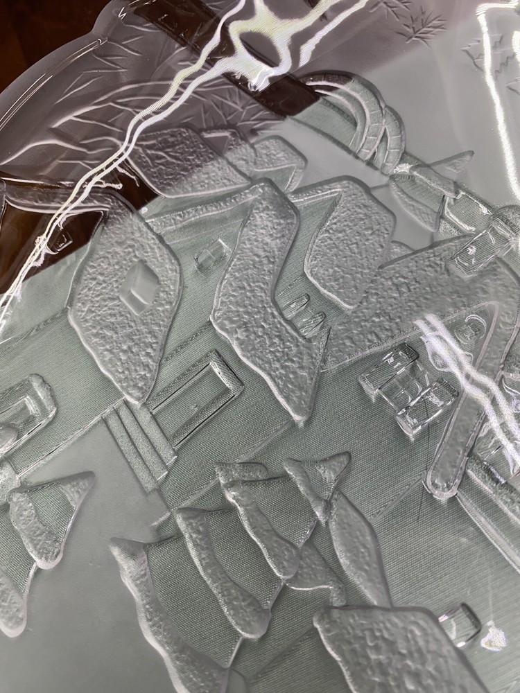 Vintage Crystal Clear Studios Winter Scene Large Christmas Serving Dish