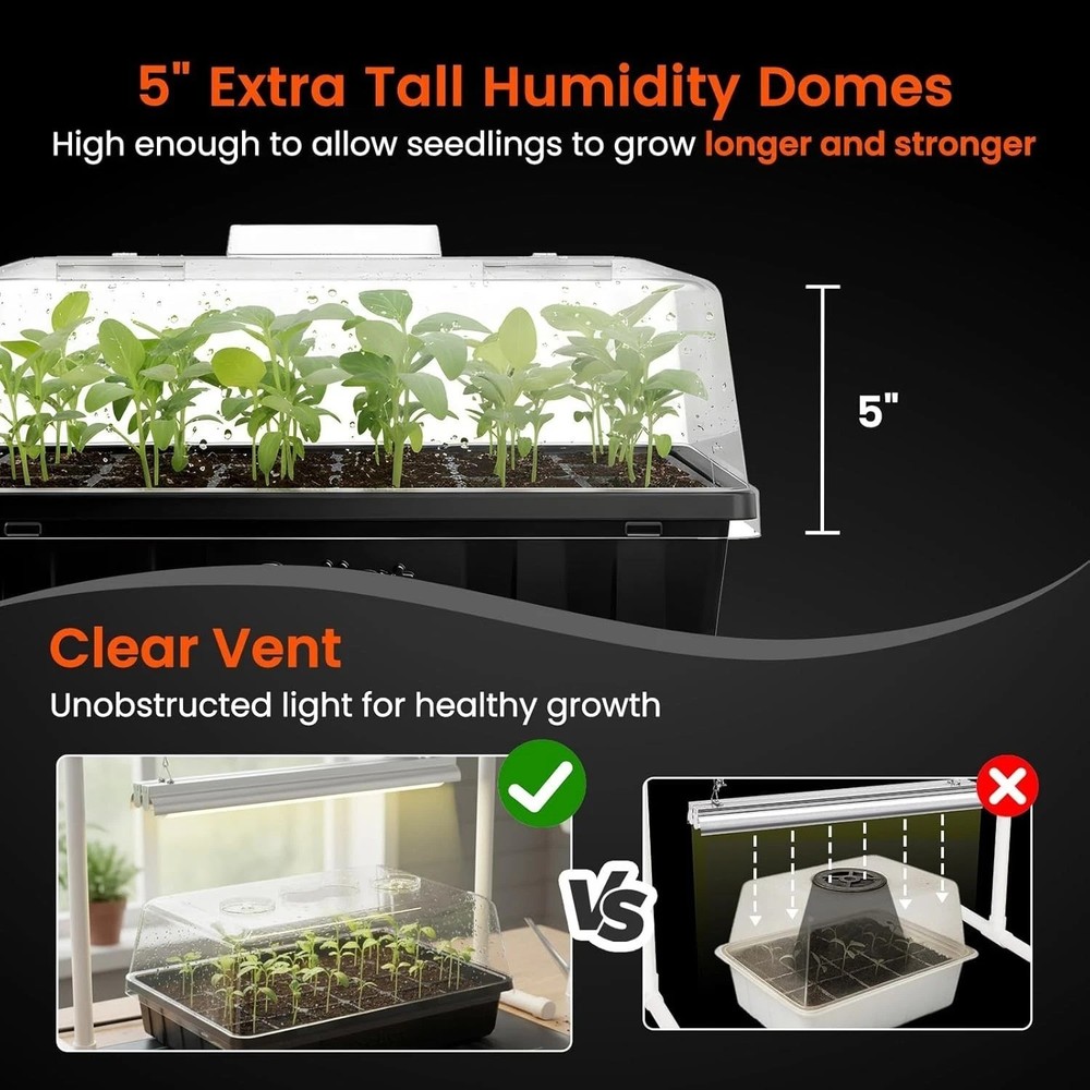 Durable Seed Starter Trays with Matching Domes for Growing Herbs and Vegetables