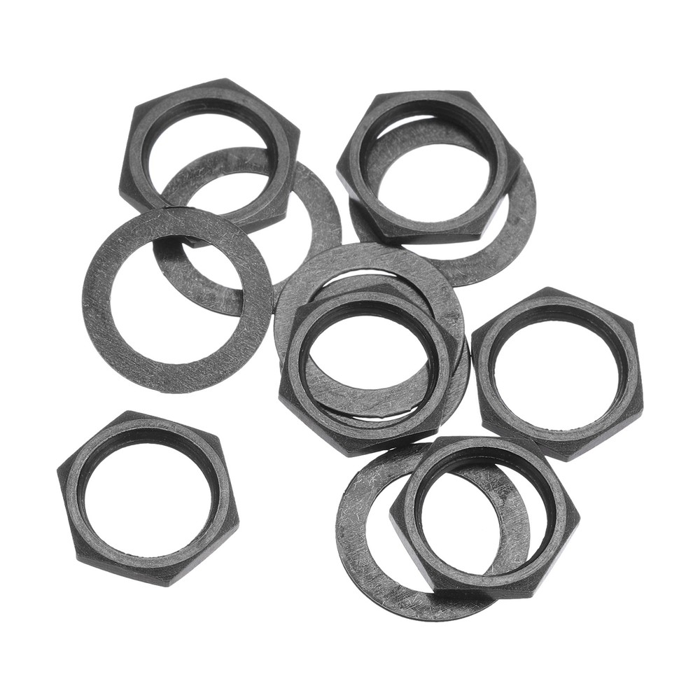 6Sets Guitar Nuts and Washers 3/8" Guitar Input Output Jack Socket Grey Black