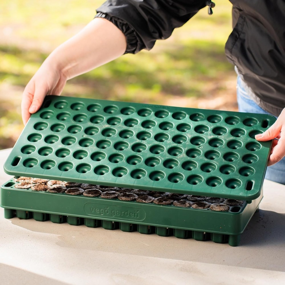 10"x20" Seedling Tray - 76 Cell Stackable Seed Starter for Growing Plants