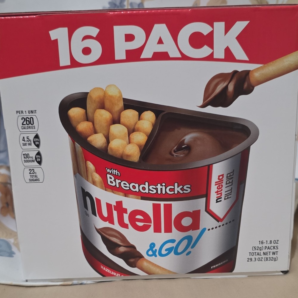 Nutella & Go! Hazelnut Spread with Breadsticks 16 Pack, 29.3 oz Total