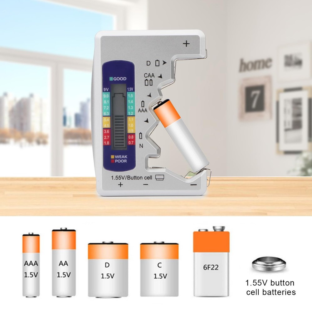 Battery Tester, Digital Universal Batteries Checker, Multi Purpose Small Batt...