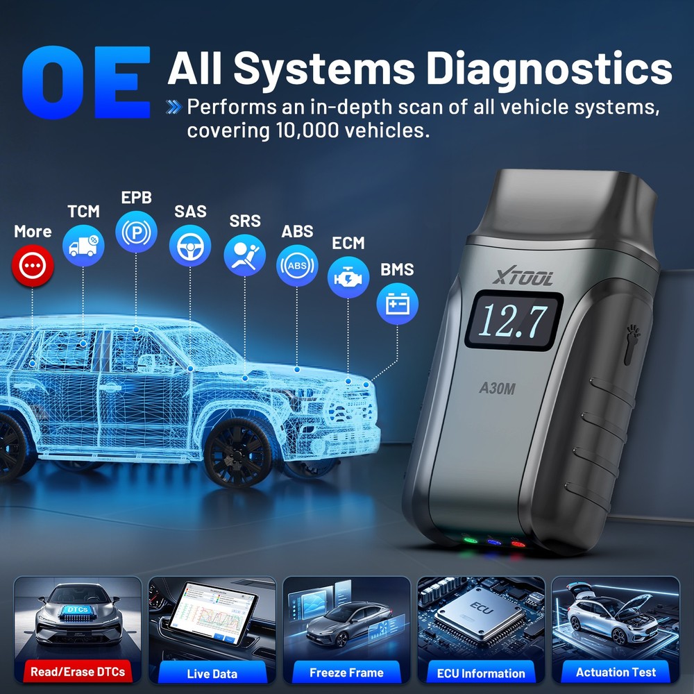 XTOOL A30M Bidirectional OBD2 Scanner Full System Diagnostic Tool Code Reader