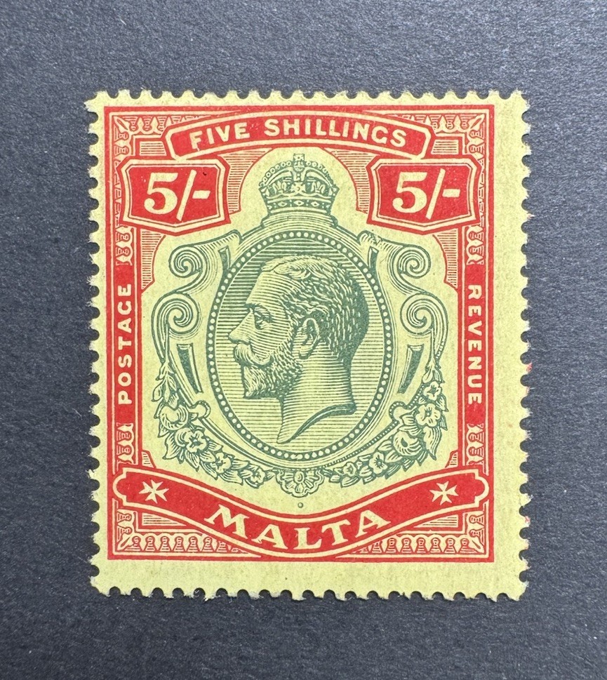 Malta SG 88b 5s ‘Broken Crown & Scroll’ MINT - CAT £650