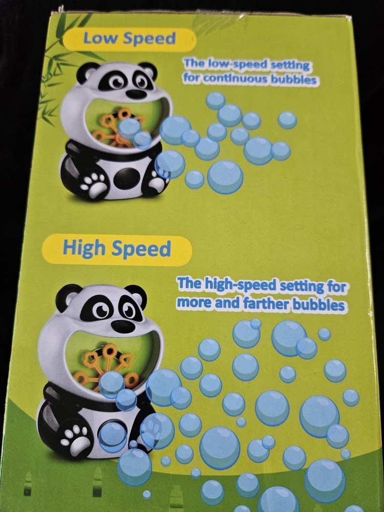 Panda Bubble Machine for Toddlers Kids-2-Speed Bubble Maker Blower+ 8oz Solution