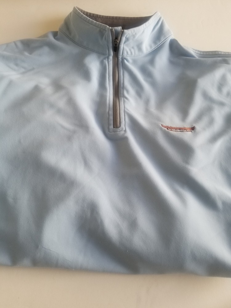 Peter Millar Men’s Medium Element 4 Wind 1/4 Zip Golf Pullover Jacket Lt Blue
