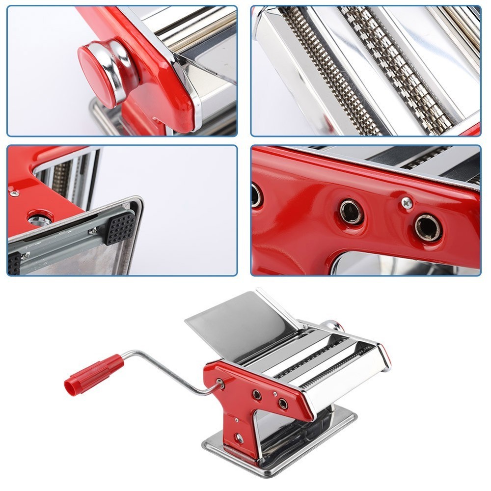 Stainless Steel Pasta Maker Machine w/ 6-Adjustable Thickness Settings