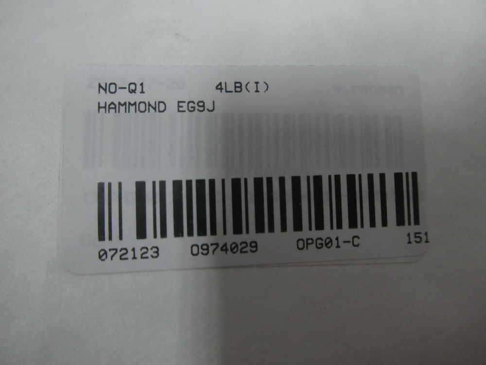 Hammond EG9J Type E Transformer 1ph 100va 600v-ac 120v-ac