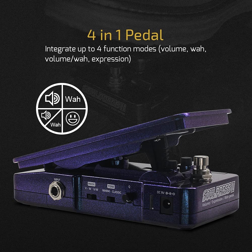 Hotone Wah Active Volume Passive Expression Guitar Effects Pedal Blue