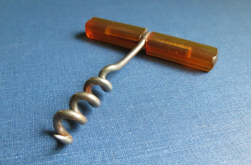 SMALL OLD CORKSCREW with BAKELITE HANDLE