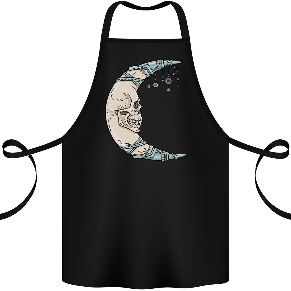 Steampunk Moon Skull Cotton Apron 100% Organic
