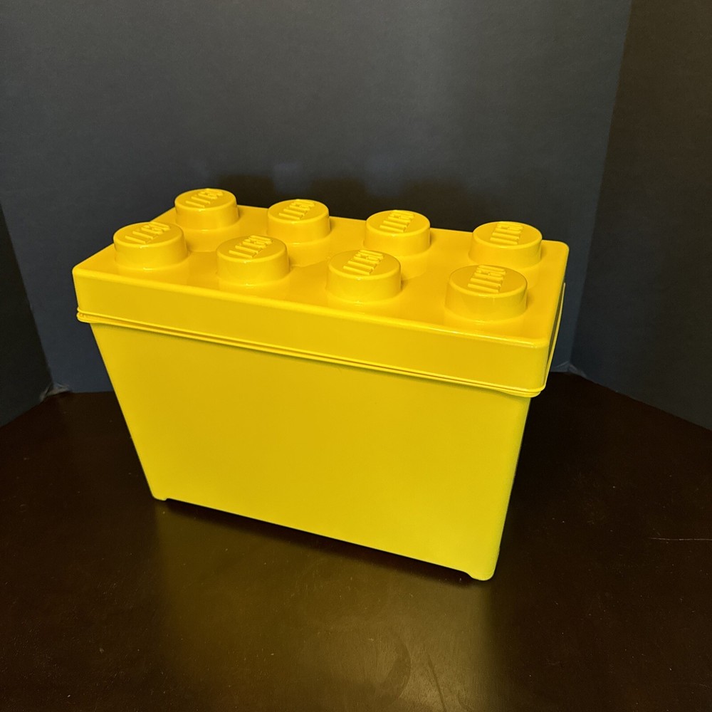 LEGO EMPTY Box & Lid ONLY CLASSIC Large 8 Stud Yellow Brick Storage Container