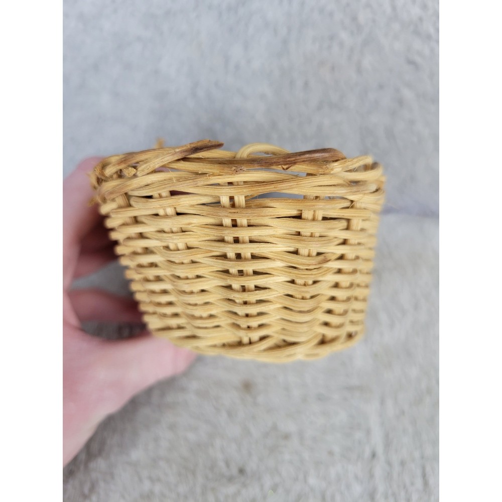 Small Woven Rattan Basket Miniature Decor Storage Container