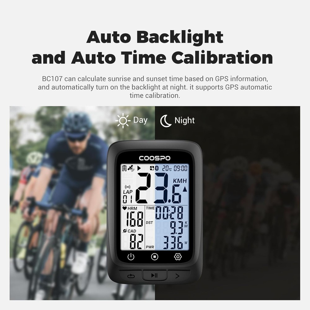 Bike Computer GPS Wireless, ANT+ Cycling Computer GPS with Bluetooth, Multifu...