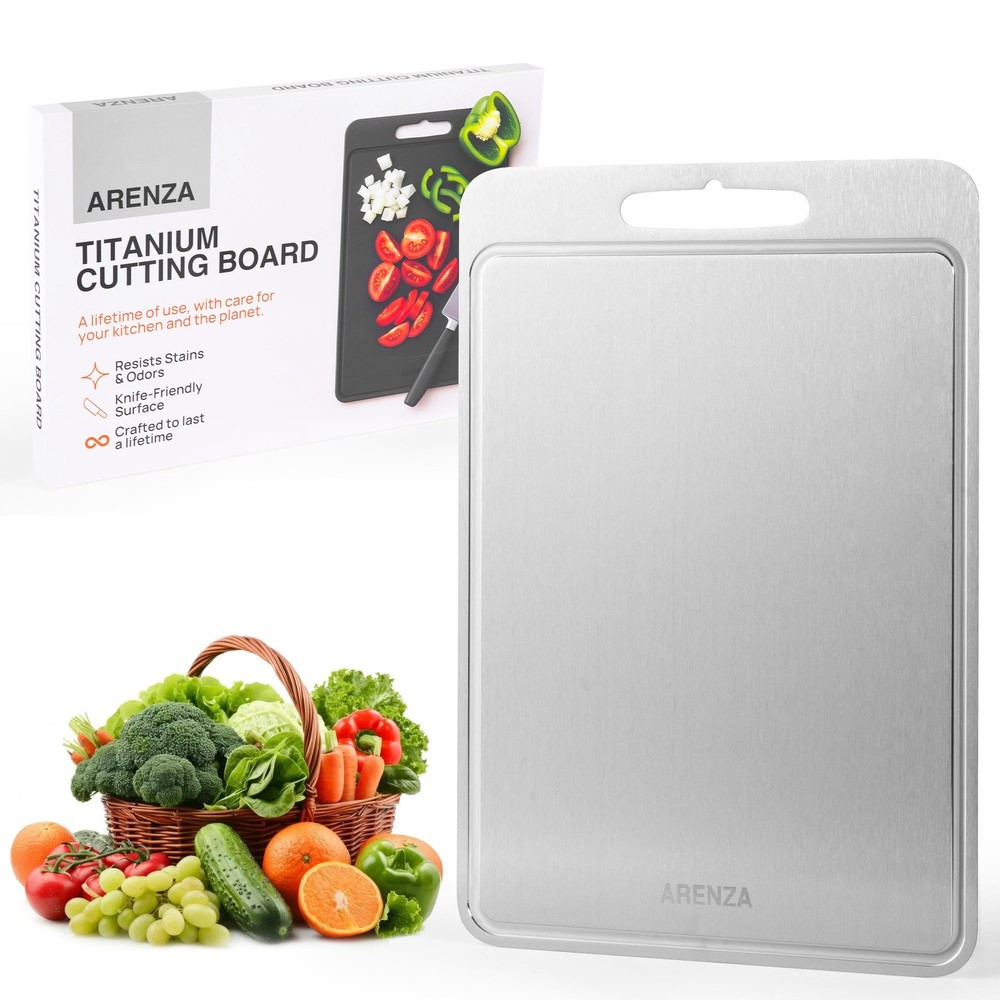 Premium 100% Pure Titanium Cutting Board Dishwasher Safe for Kitchen – Double...