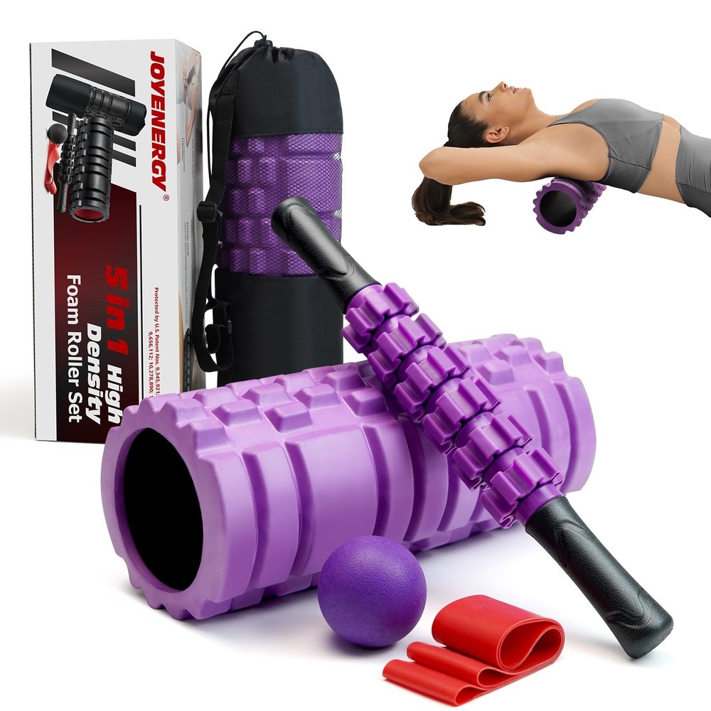 5 in 1 Foam Roller Set, Trigger Point Foam Roller Patented, Massage Roller St...