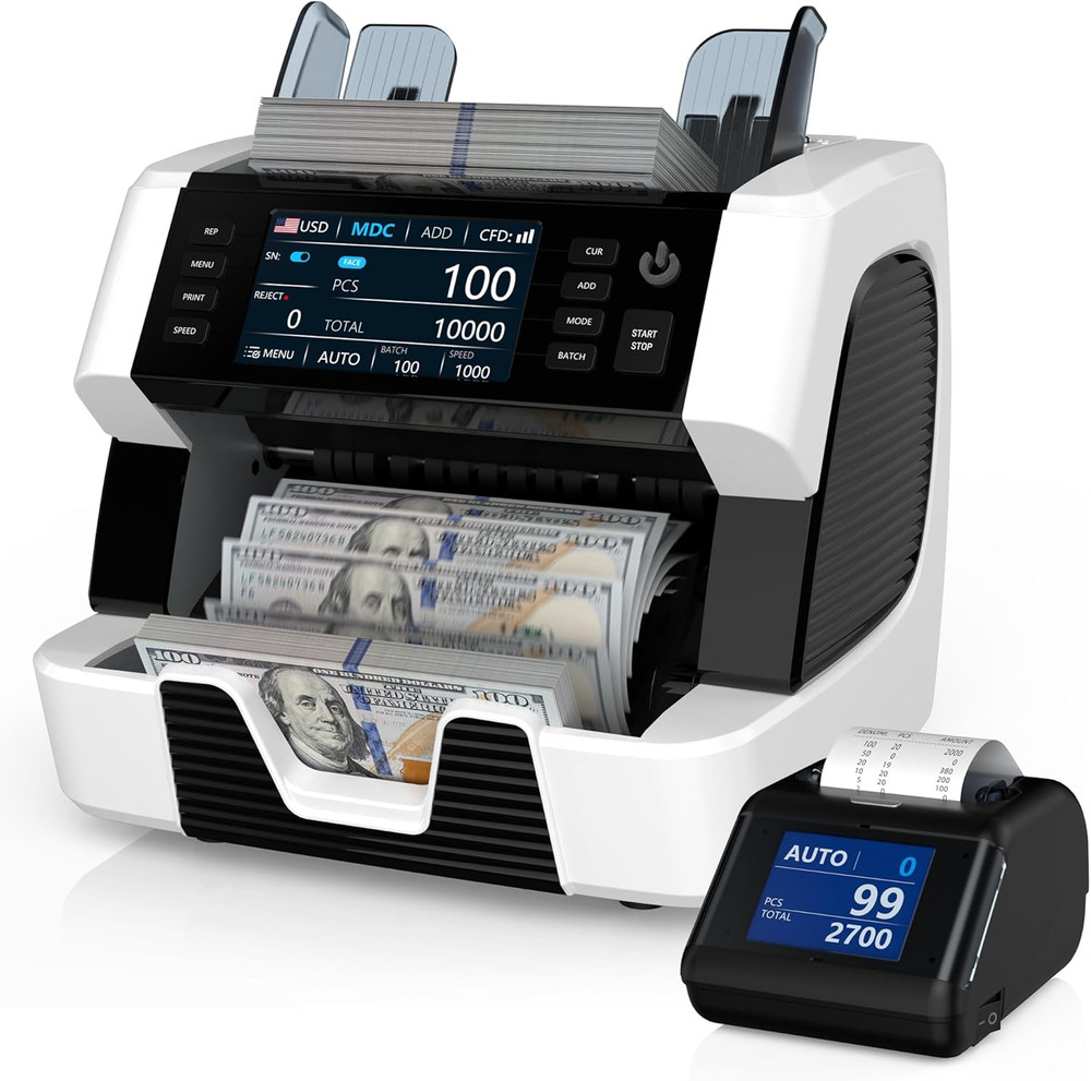 Multi-Currency Money Counter with Counterfeit Detection & Printer