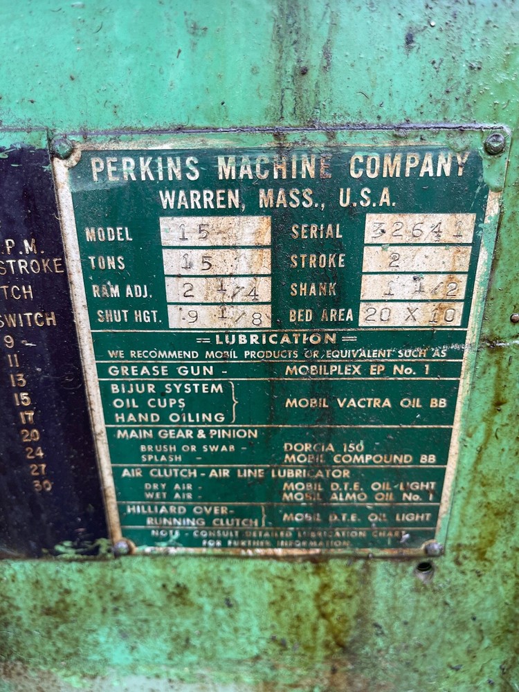 Perkins 15 High Speed Punch Press