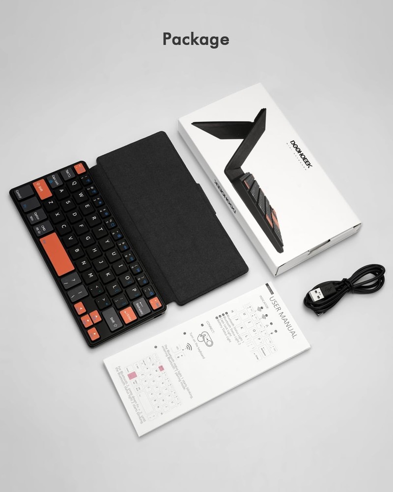 Doohoeek Universal Bluetooth Mini Keyboard, Wireless Compact Keyboard with Or...