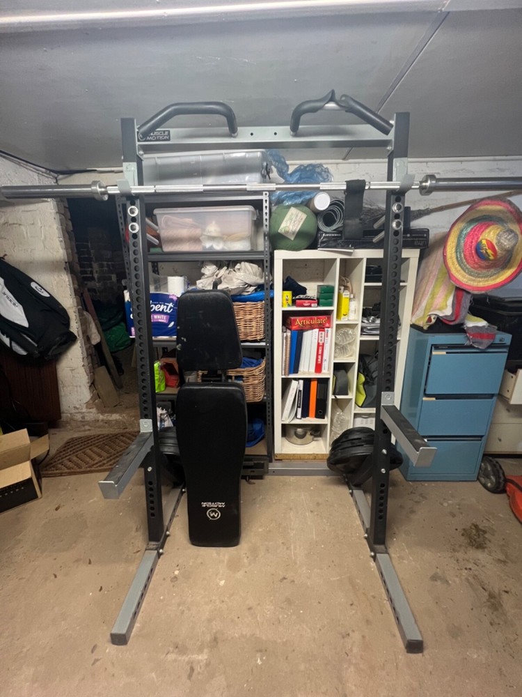 squat rack with weights used