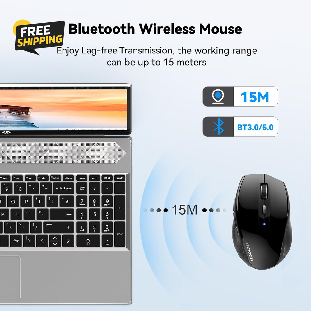 Bluetooth Mouse, 4800 DPI Wireless Mouse, 2-Year Battery 6 Adjustable DPI