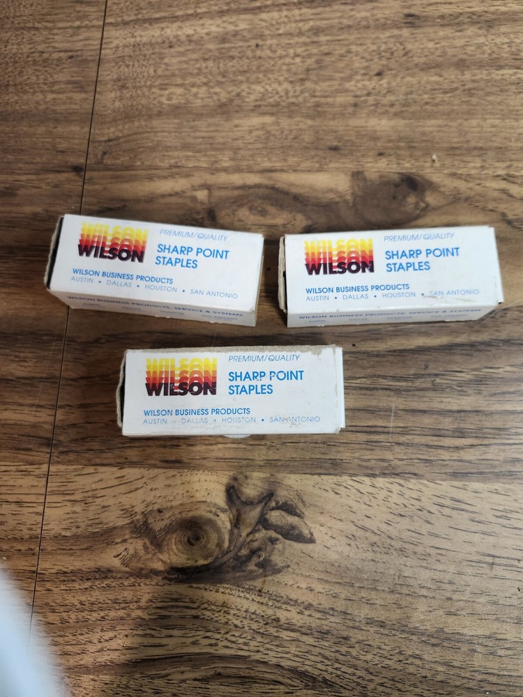 3 Boxes Of Vintage Wilson # 3875 Sharp Point Staples