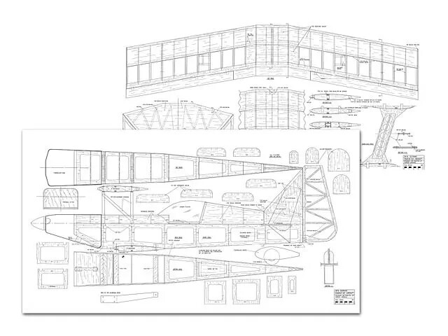 PDF File on USB RC Model Airplane Plans: 28% Ultimate Biplane 64" WS