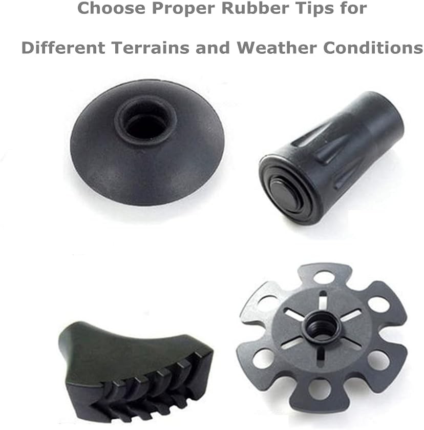 Walking Stick Tips Rubber - 4pcs Trekking Pole Replacement Feet