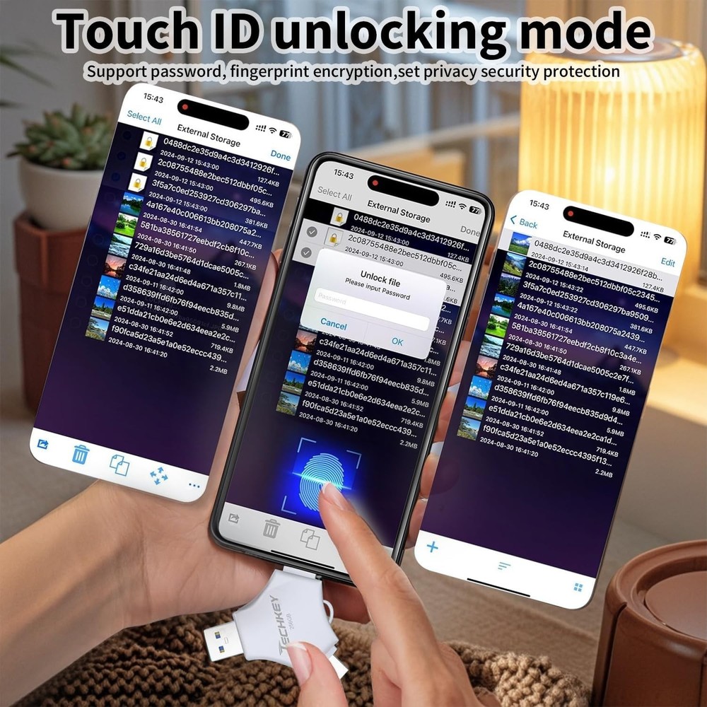 USB 3.0 Flash Drive 256GB for iPhone/iPad/Android/PC, MFi Certified