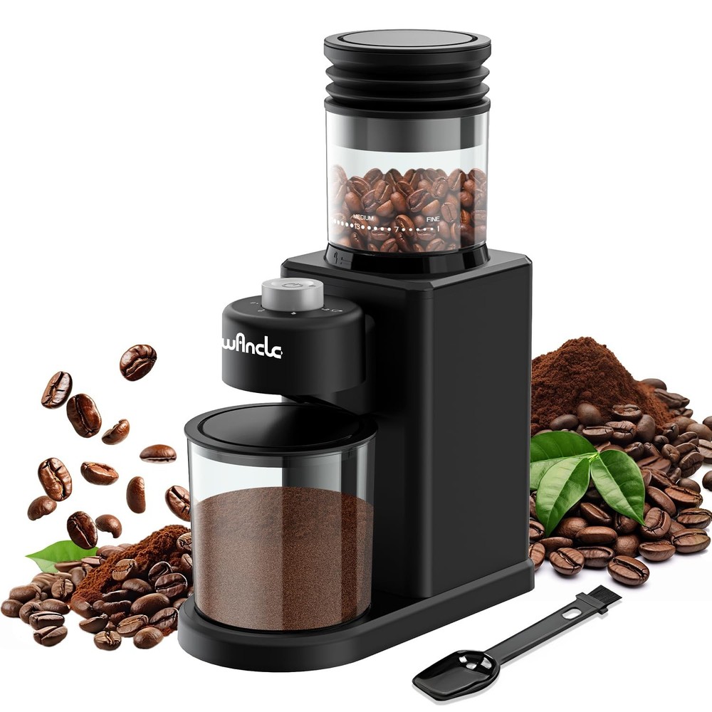 Conical Burr Coffee Grinder Electric - 200W Compact Automatic Coffee Bean Gri...