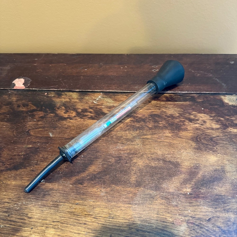 Vintage Glass Battery Hydrometer Tester Syringe with Bulb Untested Decor