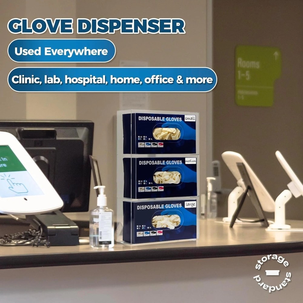 Multipurpose Triple Glove Station - Organized & Efficient Glove Storage Solution