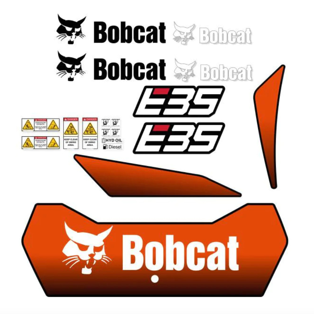 Bobcat E35 Decal Sticker Kit Repro Decals for E35, UV Laminated!