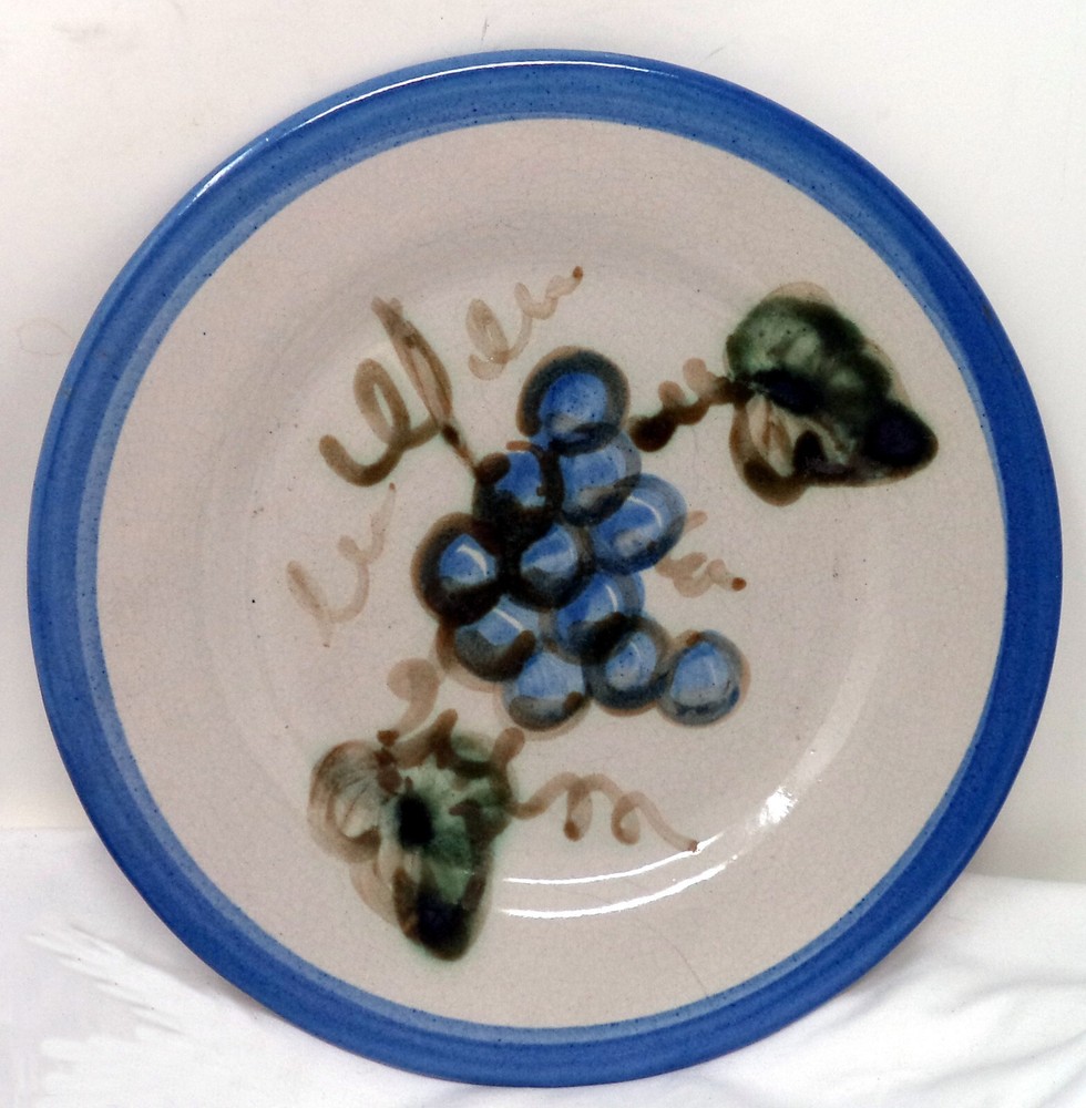 JOHN B TAYLOR Ceramics Blue Grapes Pattern Round 8" Plate