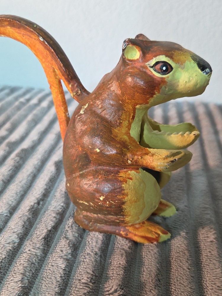 Hand Painted Cast Iron Squirrel Nutcracker Jaw Nut Cracker Heavy