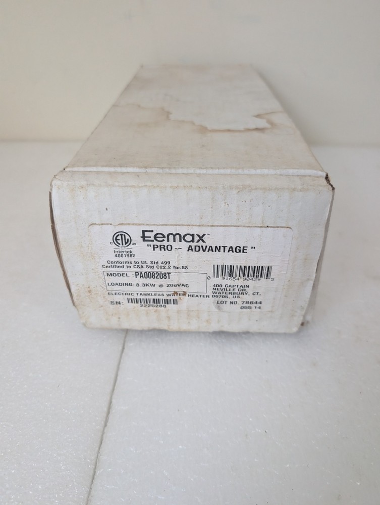 Eemax Pro-Advantage PA008208T Electric Tankless Water Heater 208V 8.3KW