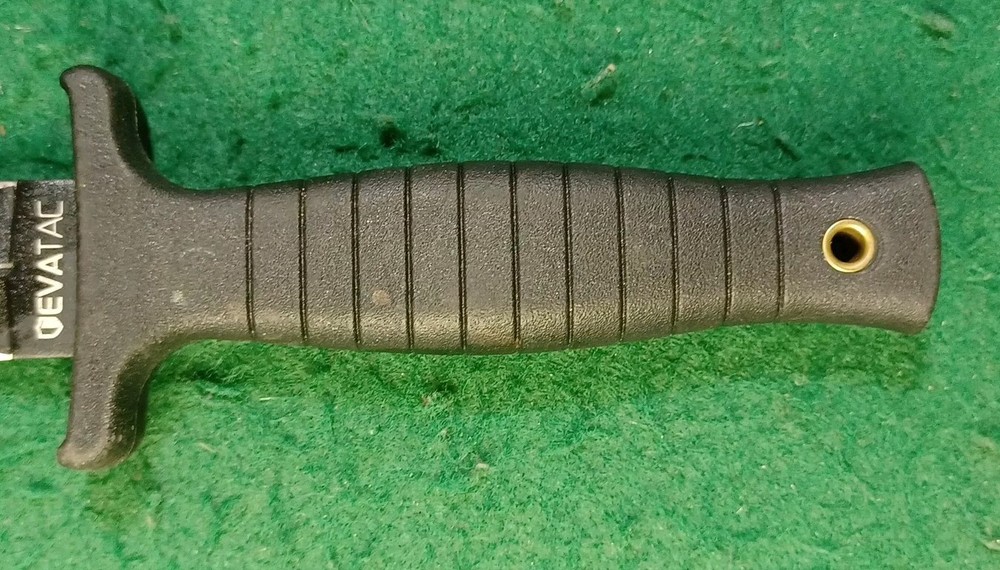 EVATAC Double Edge Dagger, With Black Hard Molded Handle, And Sheath