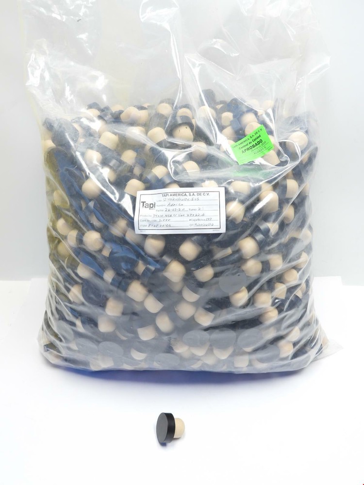 1000pcs Tapi Synthetic Cork Black Smooth Plastic Cap Lid 34 x 10 Cork 27 x 22 mm