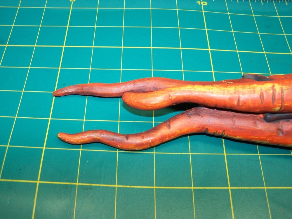 LARGE CERAMIC CARROTS HANDPAINTED ORANGE GREEN 13.5”
