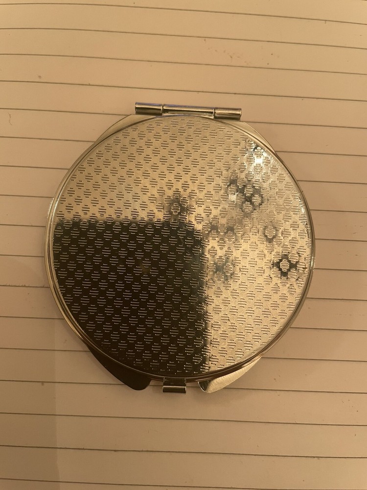 Retro Black Hello Kitty Small Silver Round Mirror Compact