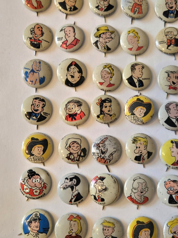Vintage Lot (135) 1940s Kellogg's PEP Character Pins Pinbacks