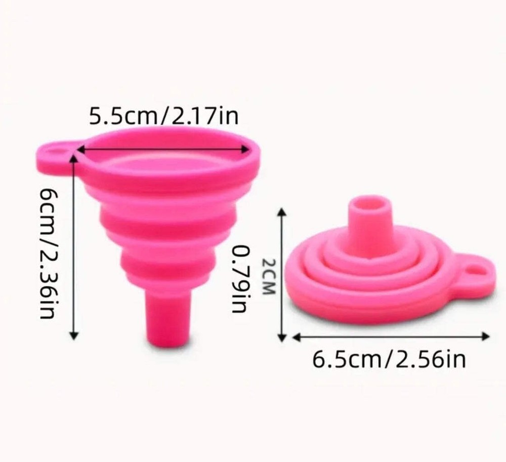 Collapsible Silicone Funnels 3-Pack - Mini Fold-Up Kitchen Funnels