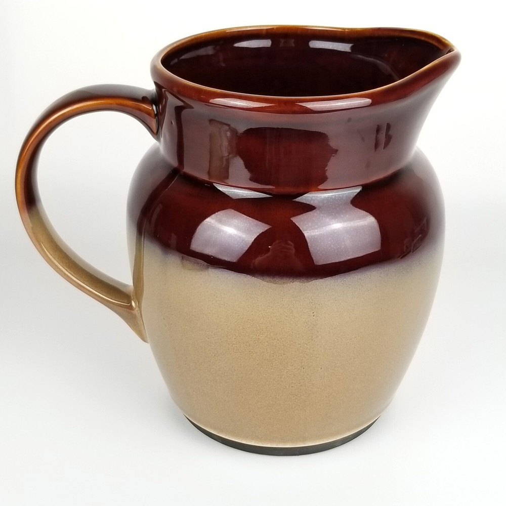 SANGO Nova Brown 80 Oz Watering Pitcher, Earthenware Stoneware Earth Tones
