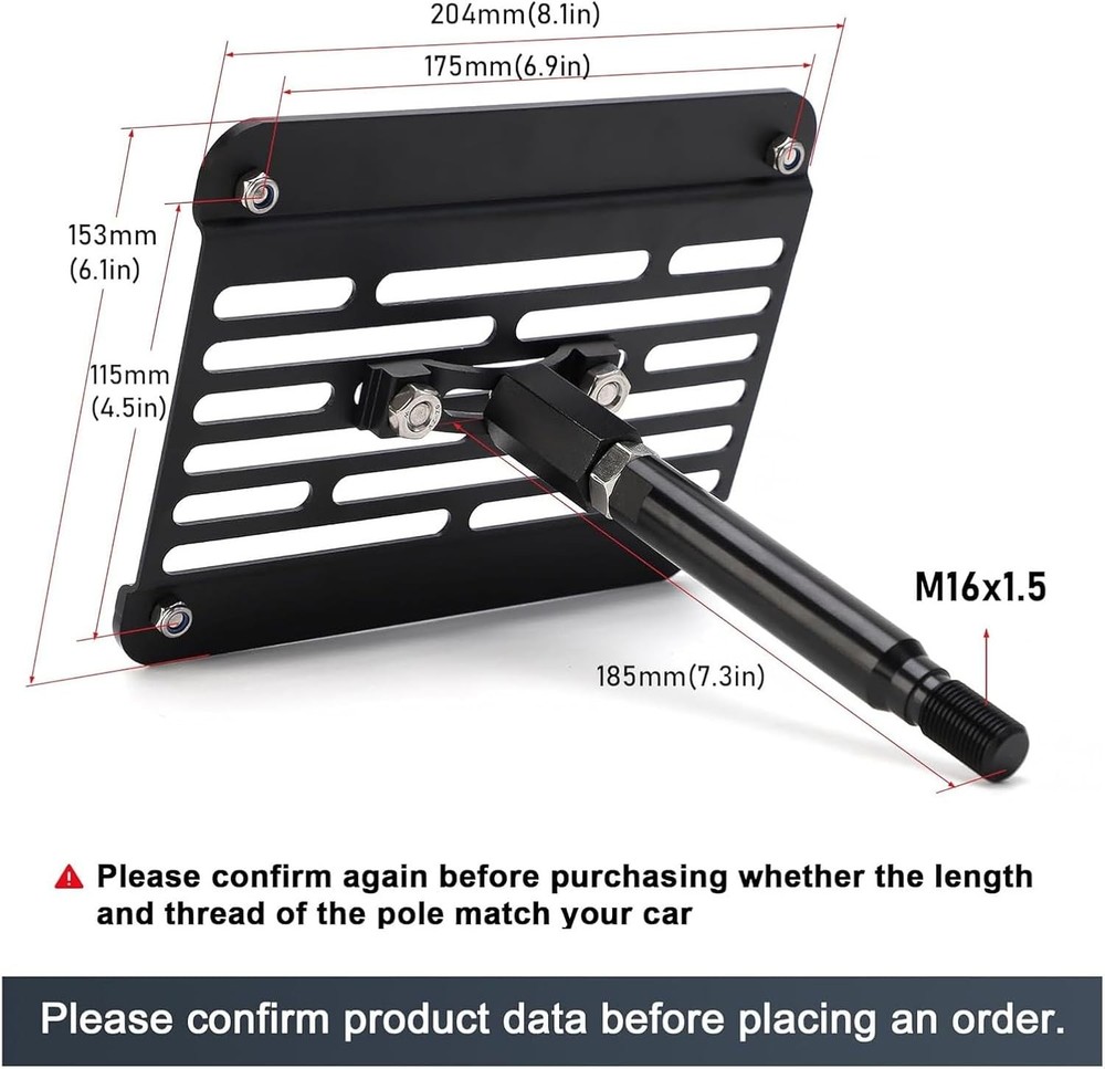 Front Bumper Tow Hook License Plate Mount Relocator Bracket Mounting Bolt Adapte