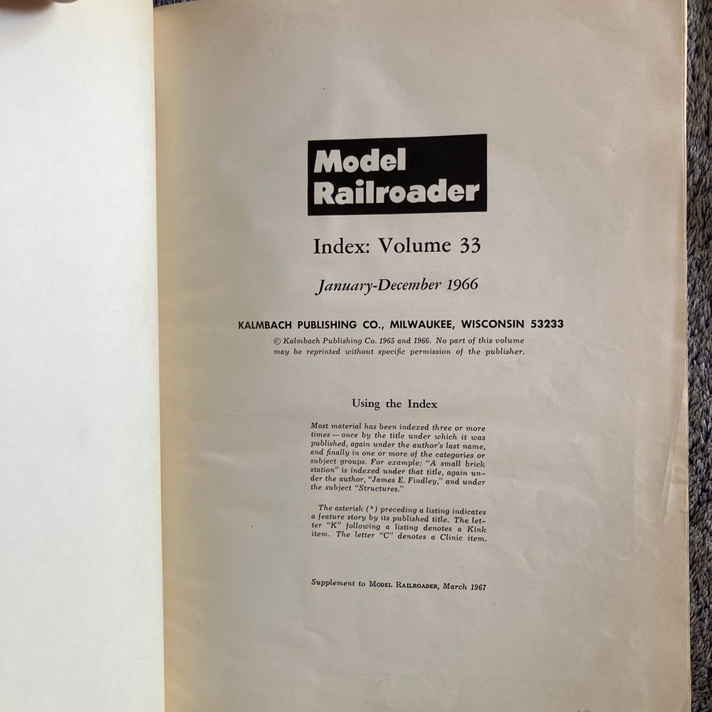 Model Railroader Vol.33-Bound Volume 1966–12 Issues