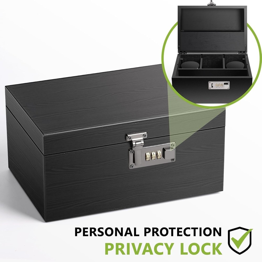 Elegant Lockable Bamboo Storage Box with Customizable Tray