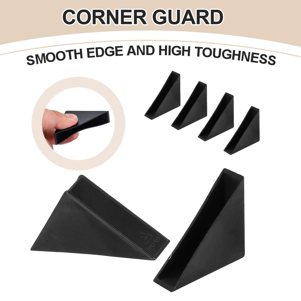 30 Pieces Plastic Triangle Glass Protective Corner for Right, Black
